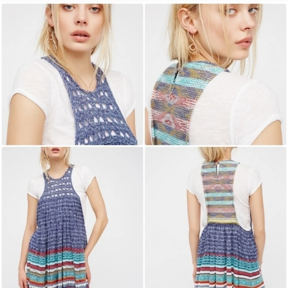 FREE PEOPLE RARE HEARTS SLEEVELESS TUNIC, SZ LARGE - Picture 7 of 14